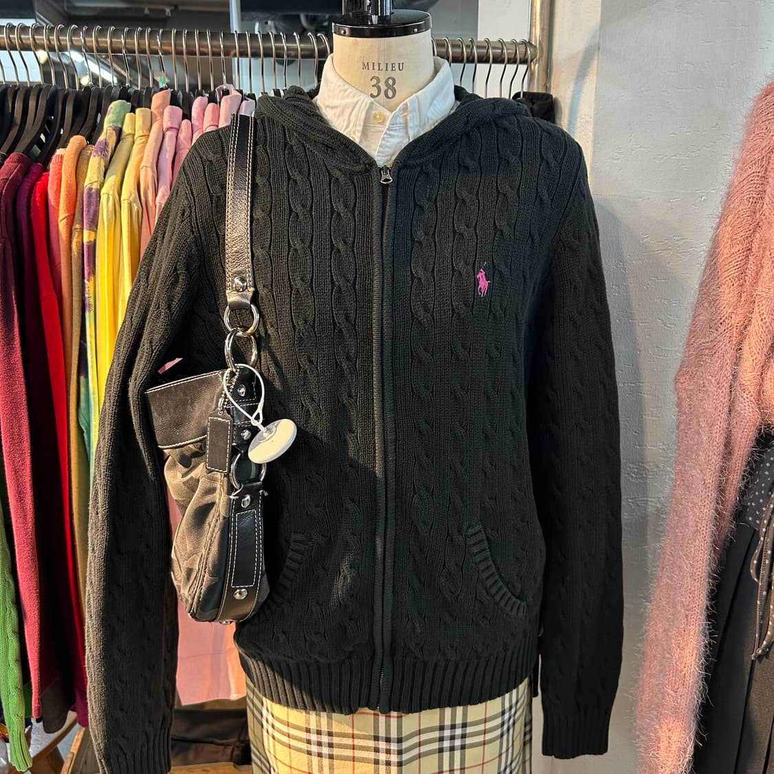 Polo Cable Knit Zip-Up Hoodie 상품이미지2