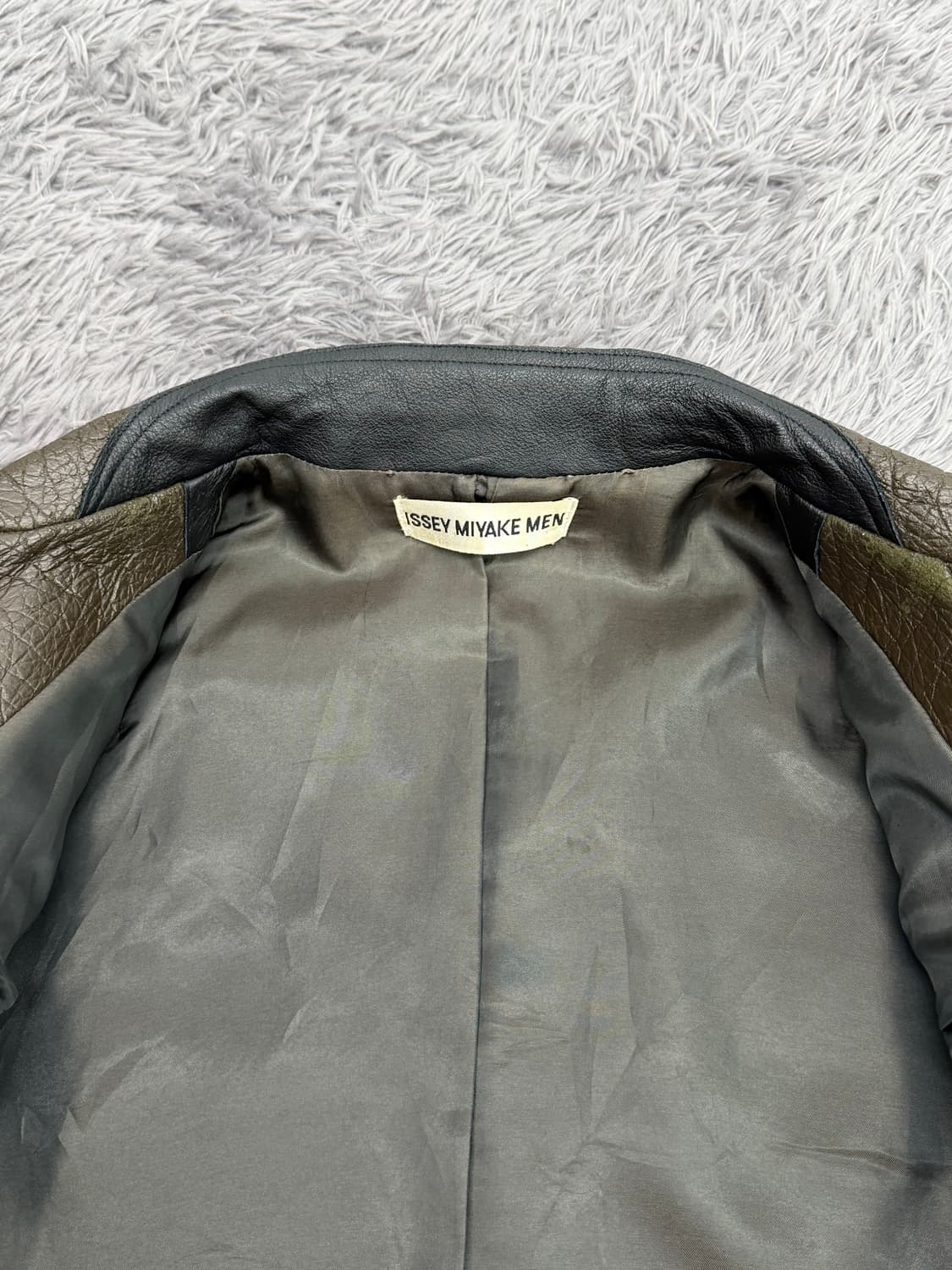 90s) Men eco leather pea coat 상품이미지9