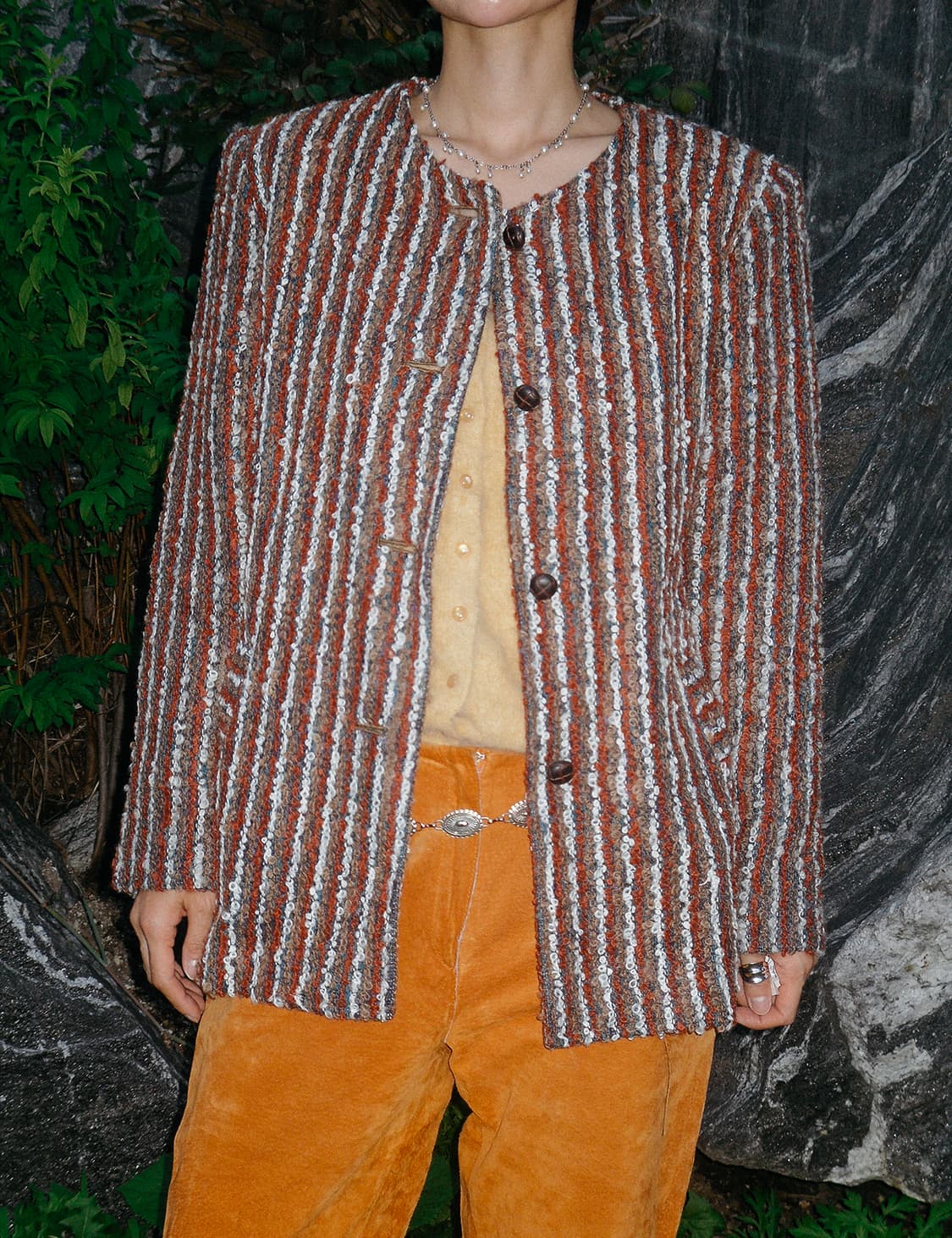 Vintage stripe tweed jacket 상품이미지2
