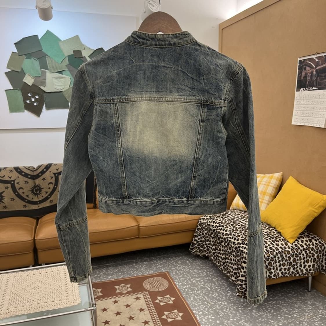 블랙업 빈티지 락시크 핀터걸 워싱 크롭 데님자켓 S C10277 상품이미지4