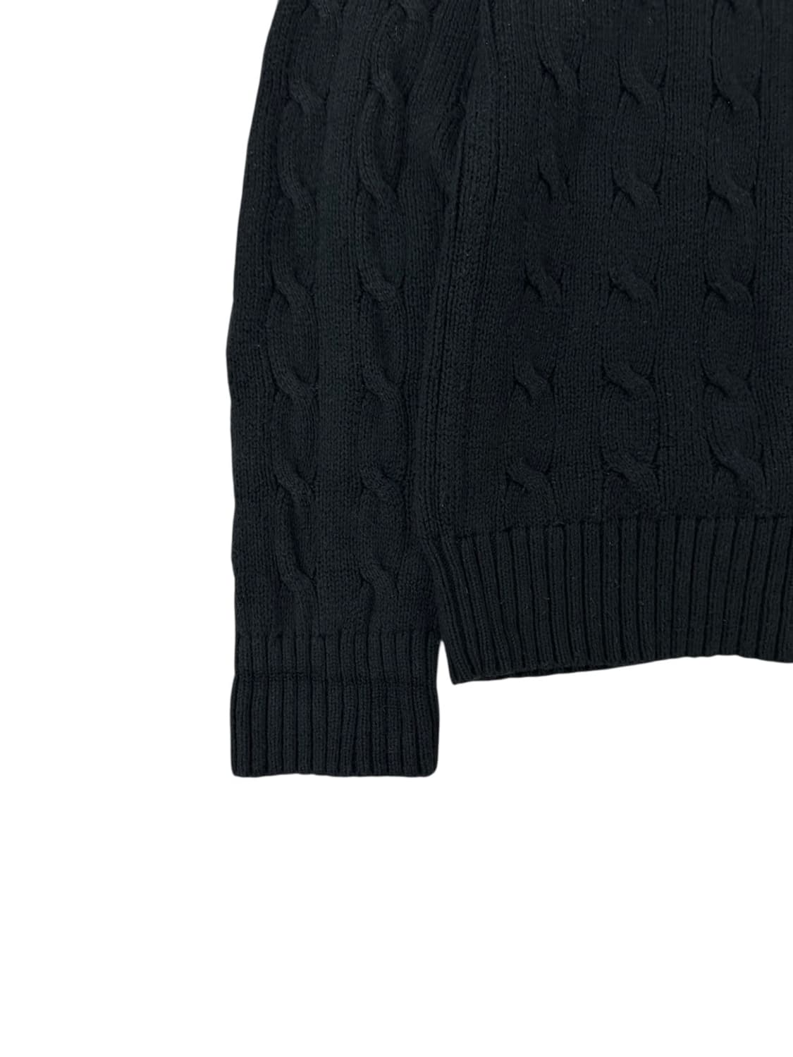 폴로 케이블 꽈배기 니트 블랙 (M) 상품이미지5