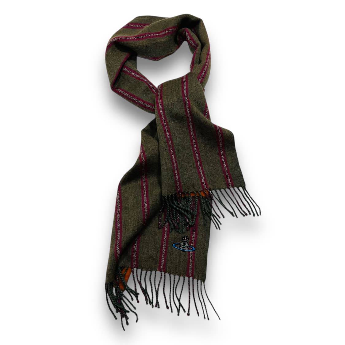 비비안 웨스트우드 ORB 스몰 로고 밤색 울 머플러 상품이미지4