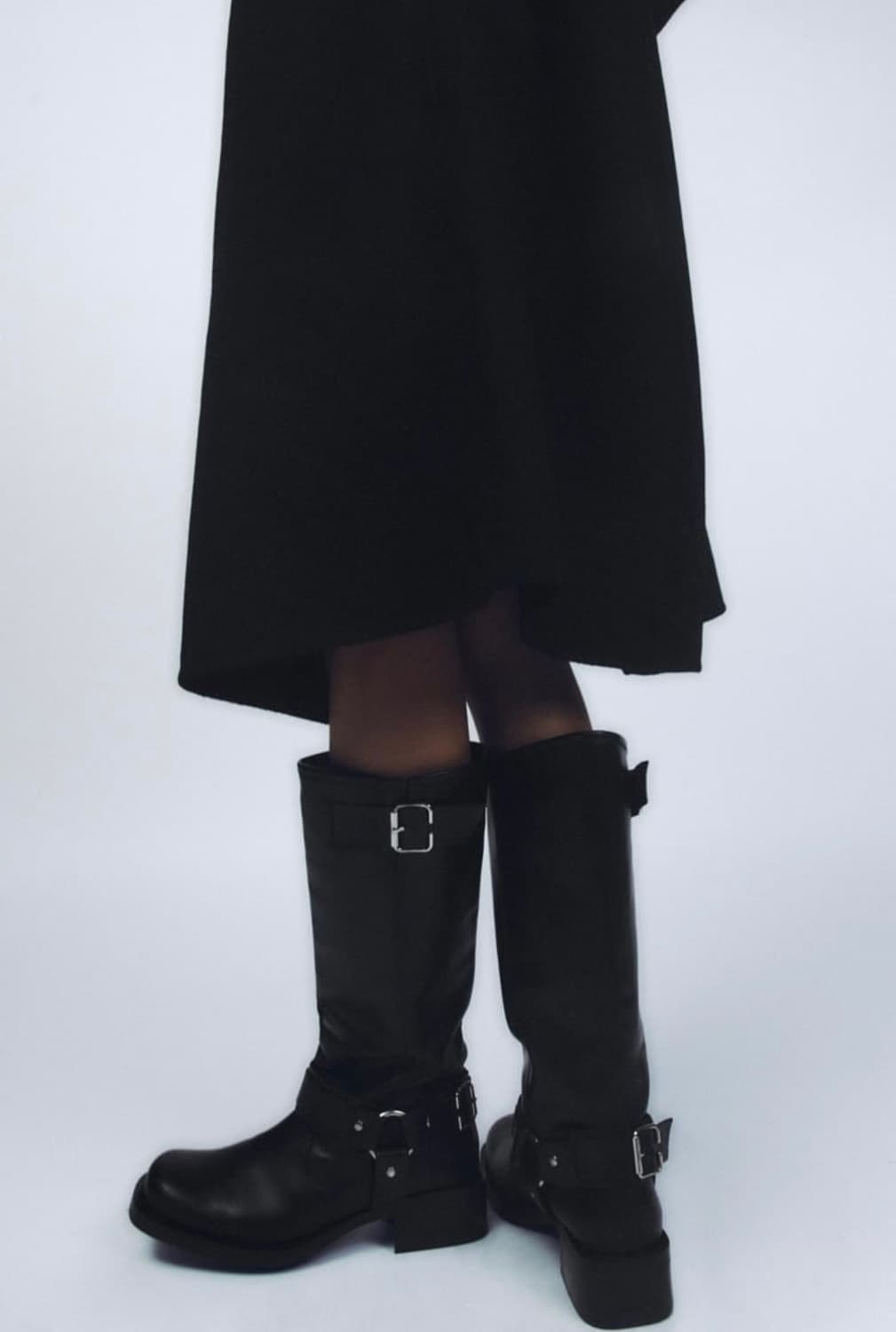 자라 버클 레더 바이커 롱 부츠 상품이미지6