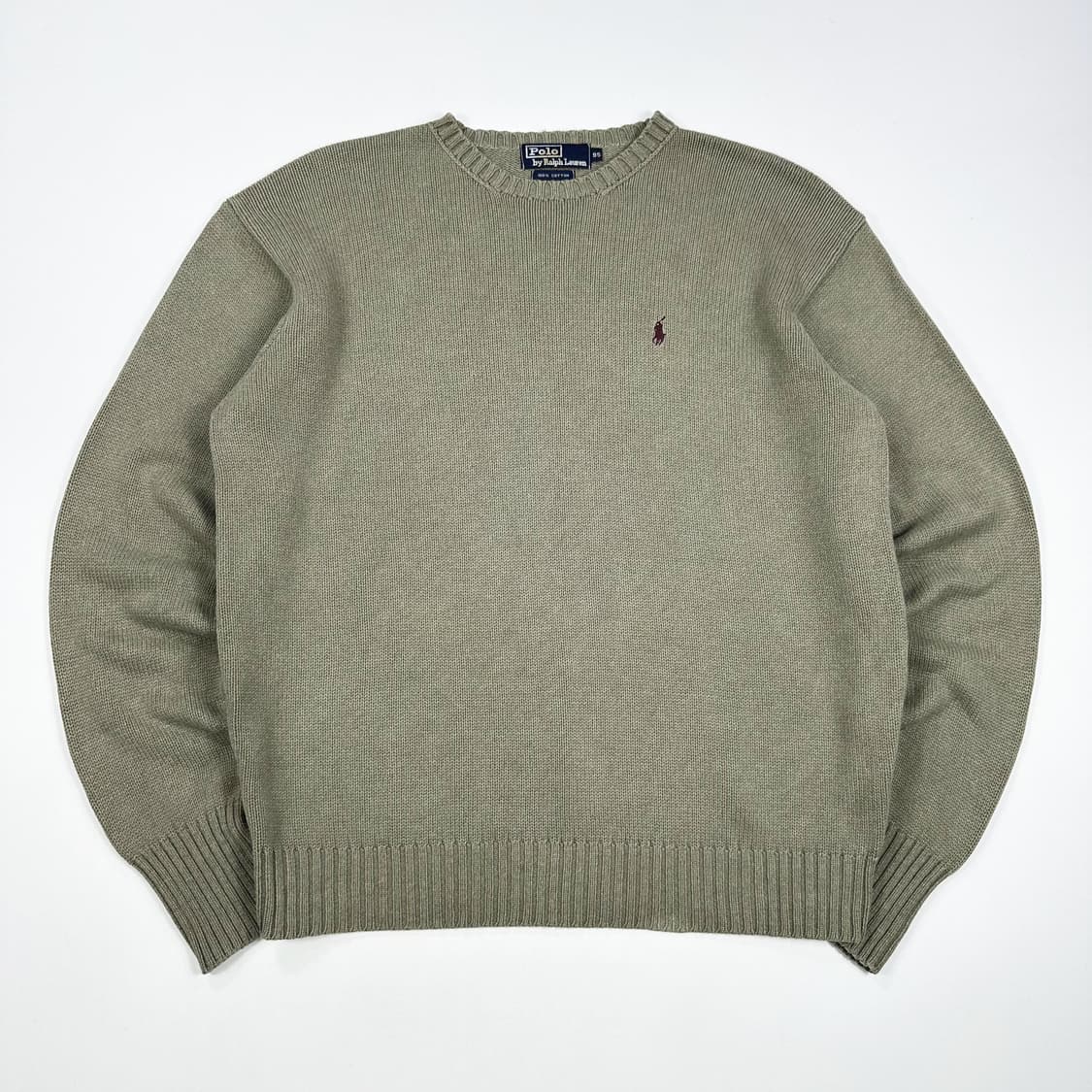 폴로 랄프로렌 클래식 헤비코튼 니트 카키 M 상품이미지1