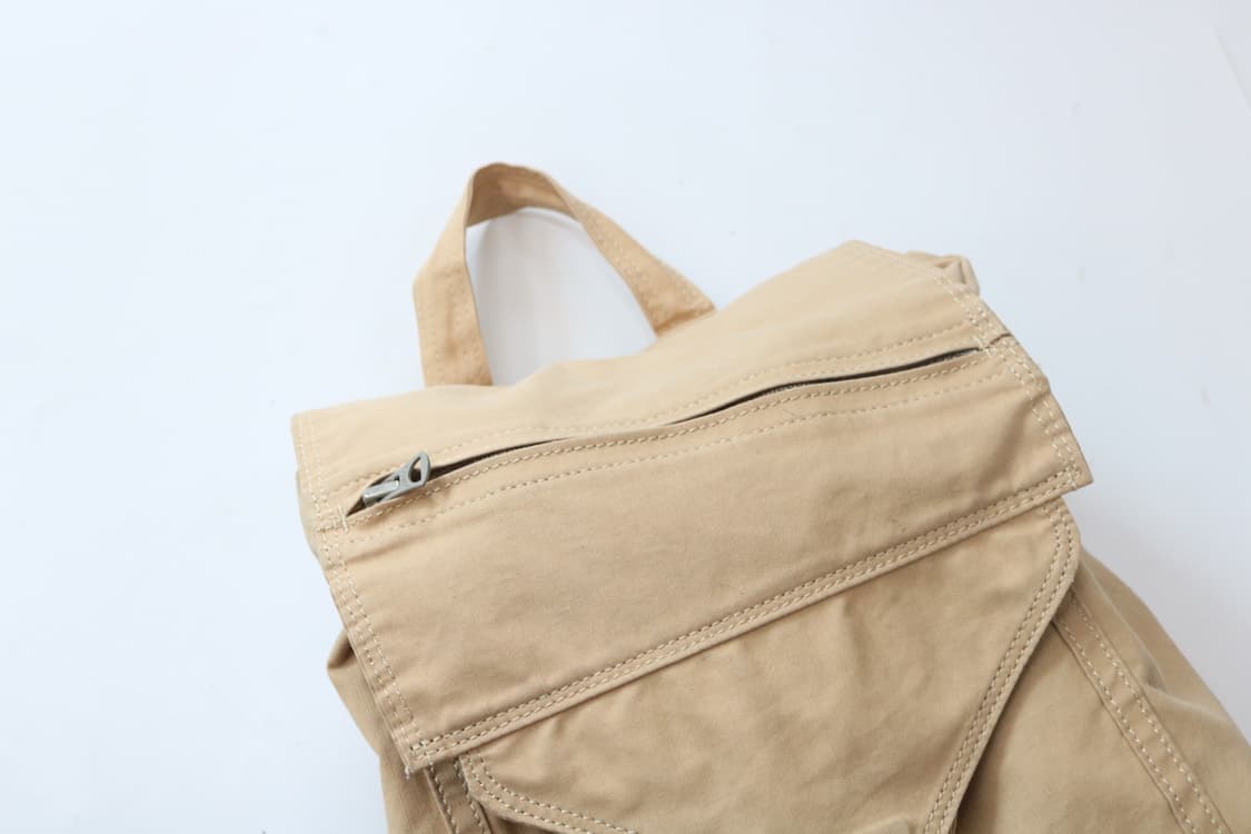 포터 빈티지 립스탑 베이지 코튼 캔버스 백팩 상품이미지5