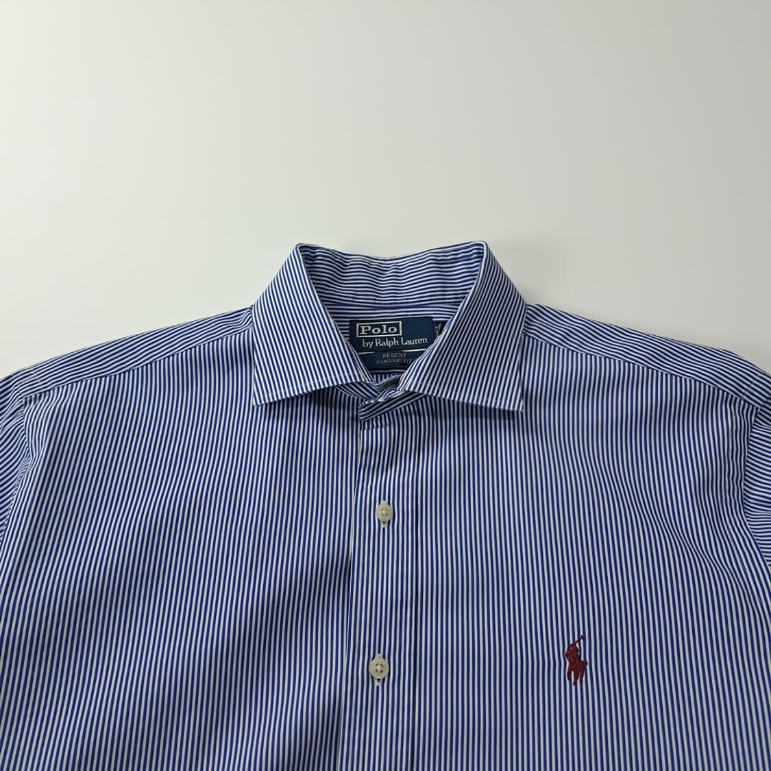 CK526 XL 폴로 90s 홍콩판 핀스트라이프 블루 셔츠 남방 상품이미지2