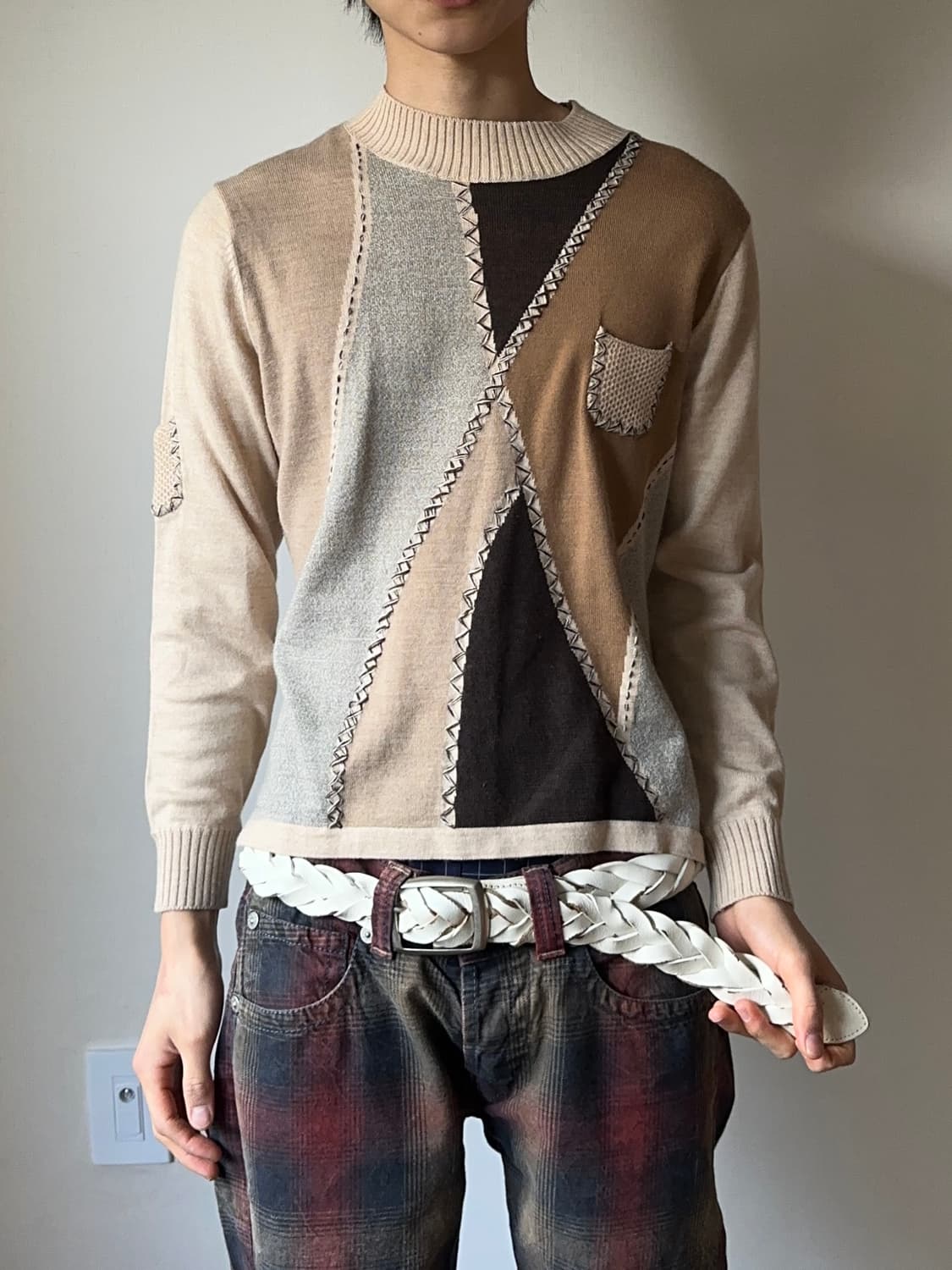 Yanpigelle 패치워크 무드 니트 상품이미지2