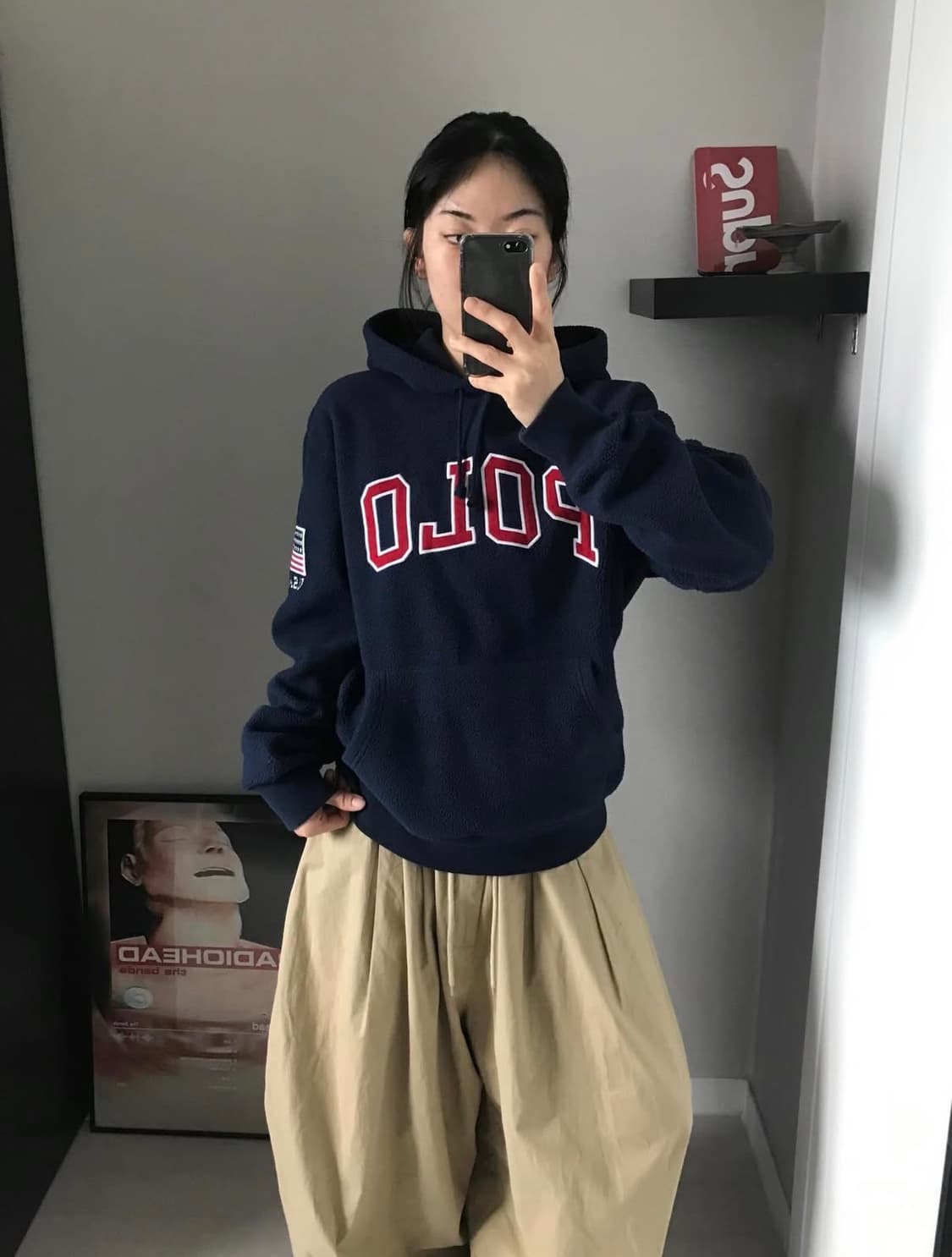 대장급 폴로 랄프로렌 중앙 스펠아웃 플리스 후드티 상품이미지1