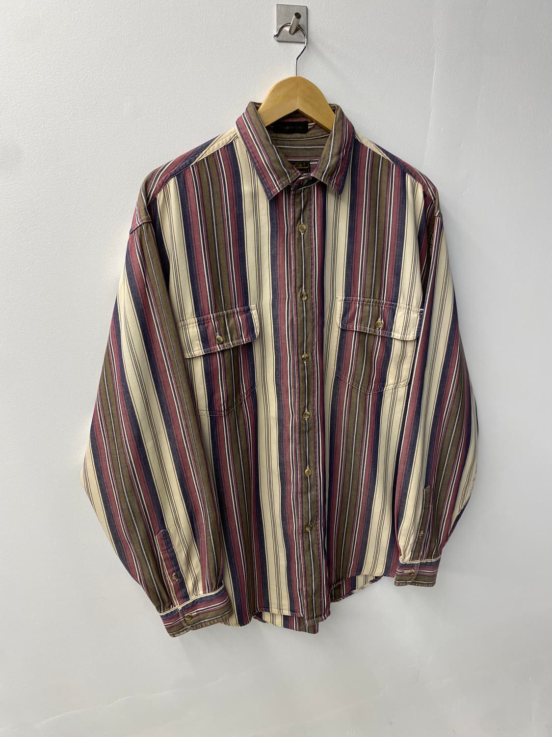 [L] 90s Eddie Bauer 에디바우어 스트라이프 트윌코튼 셔츠 상품이미지3