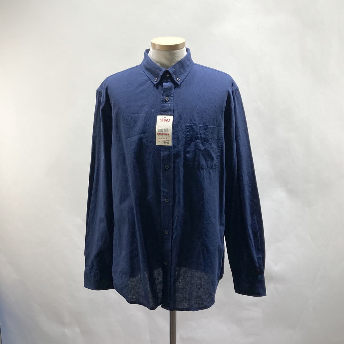 스파오 택새상품 남성면린넨셔츠 네이비 XL  상품이미지1