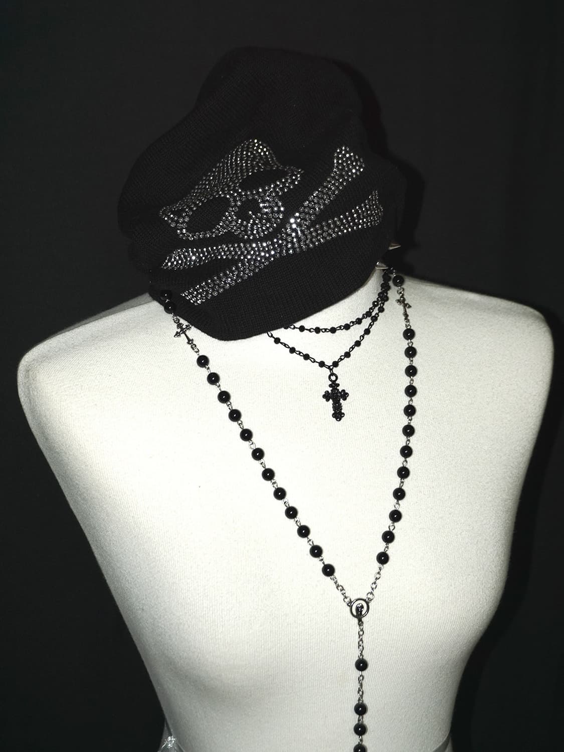 punk skull rhinestone beanie  상품이미지1