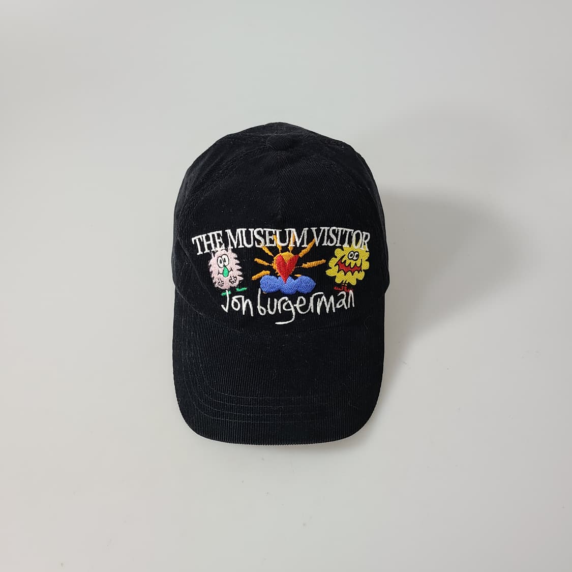 더뮤지엄비지터X존버거맨 페인티드 피자앤포크 코듀로이 볼캡 브라운 상품이미지5