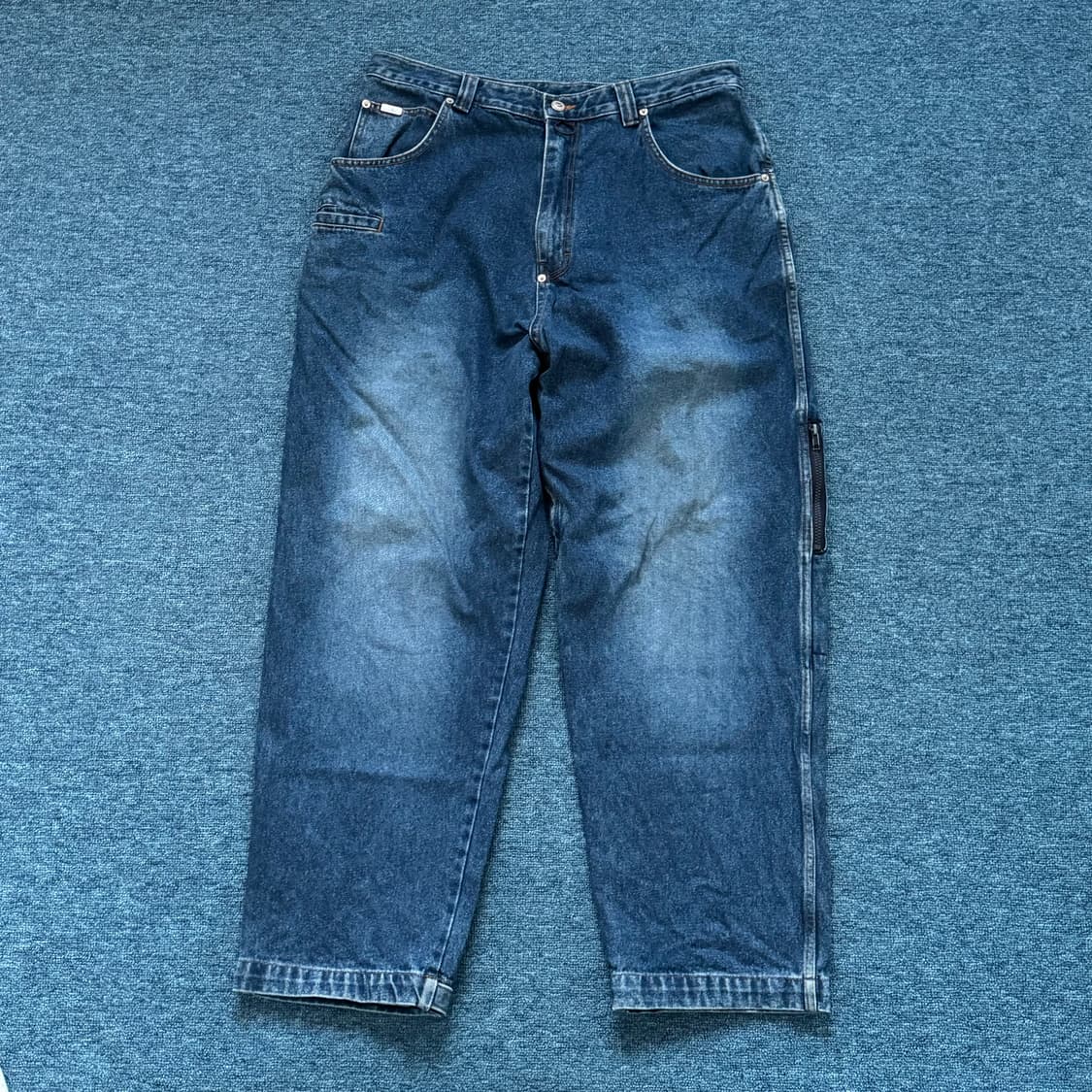 워싱 패턴 와이드 데님팬츠 36 상품이미지3