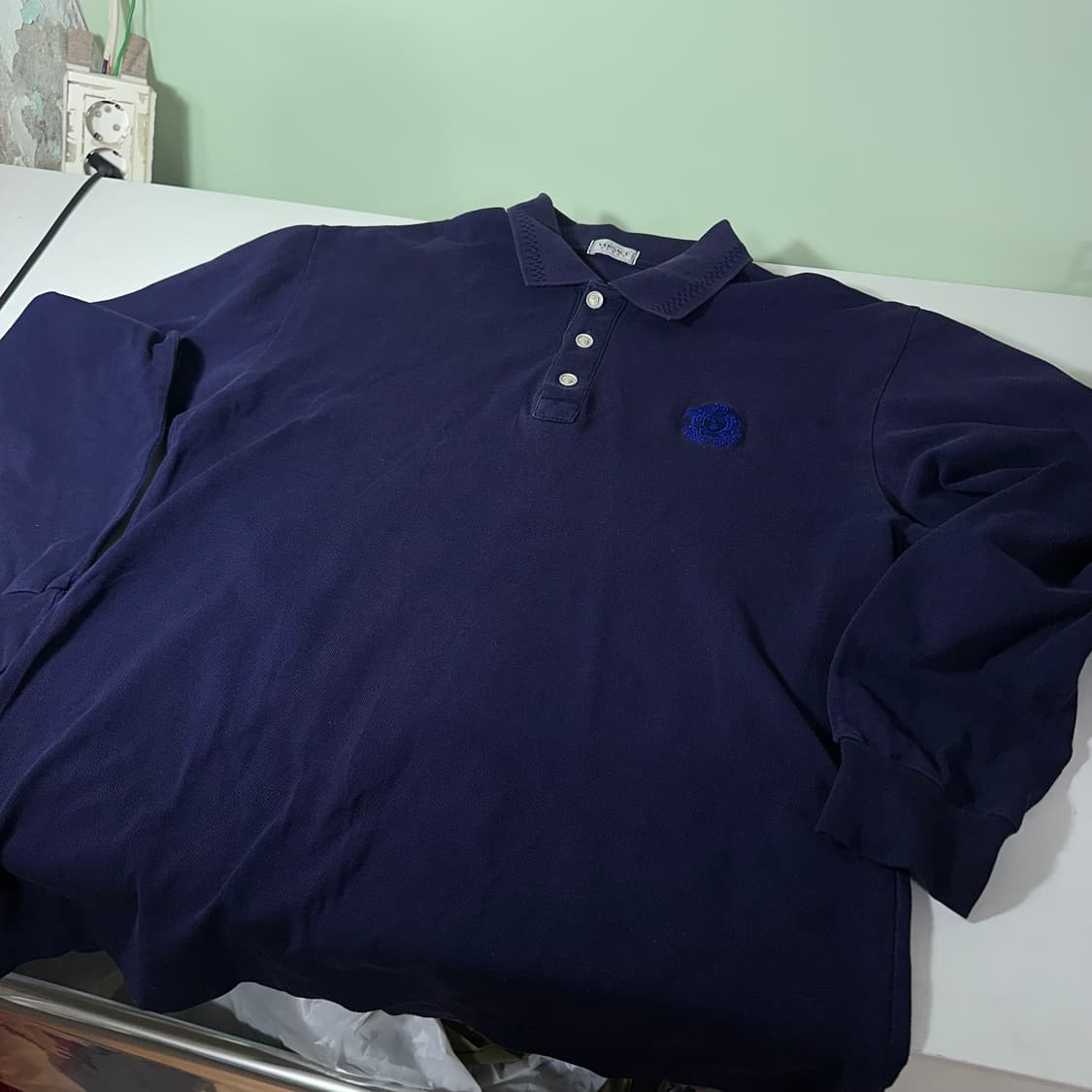 M 48 베르사체 스포츠 네이비 메두사 PK 긴팔카라티 상품이미지3