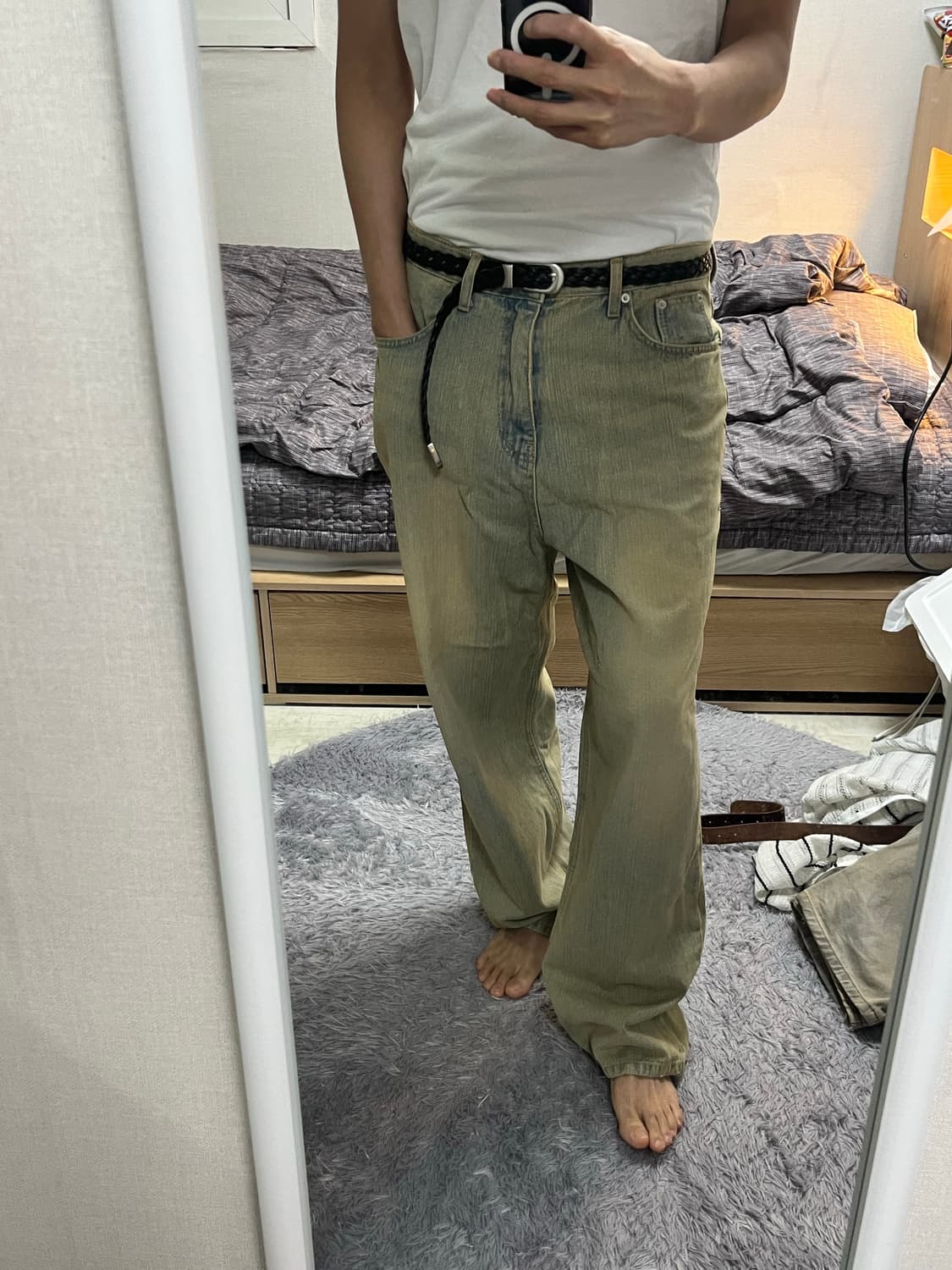 빈티지 워싱 와이드 데님 상품이미지2