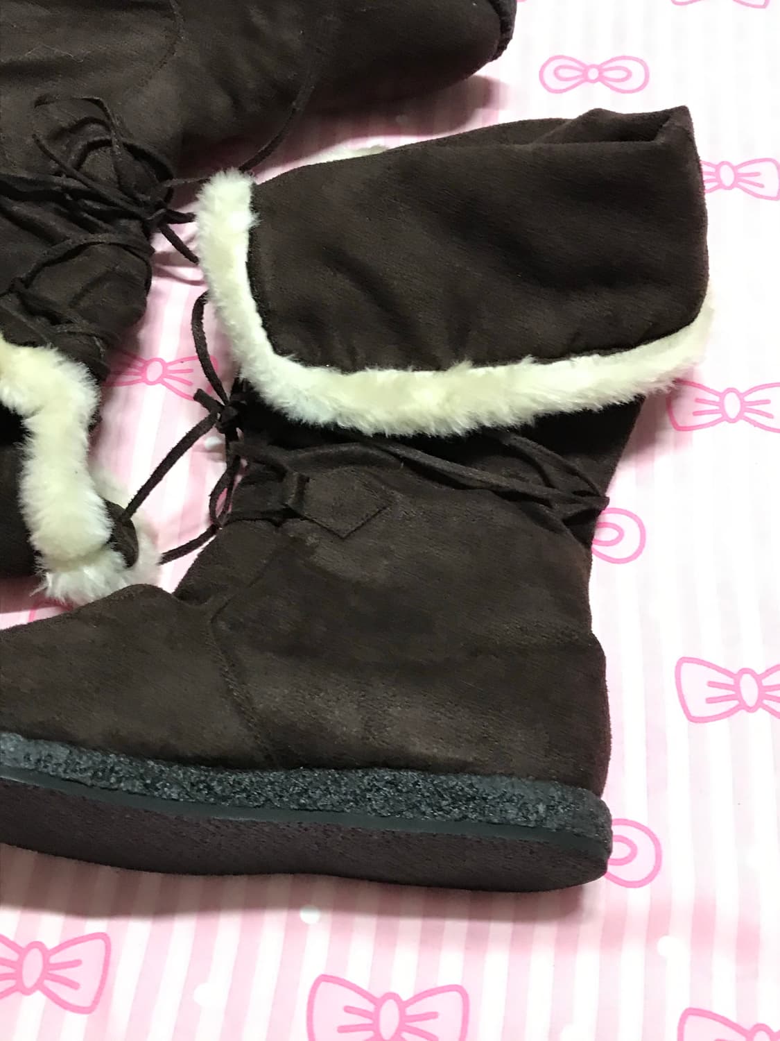 초코브라운 폼폼 부츠 모리신발 라떼갸루신발 갸루 상품이미지2