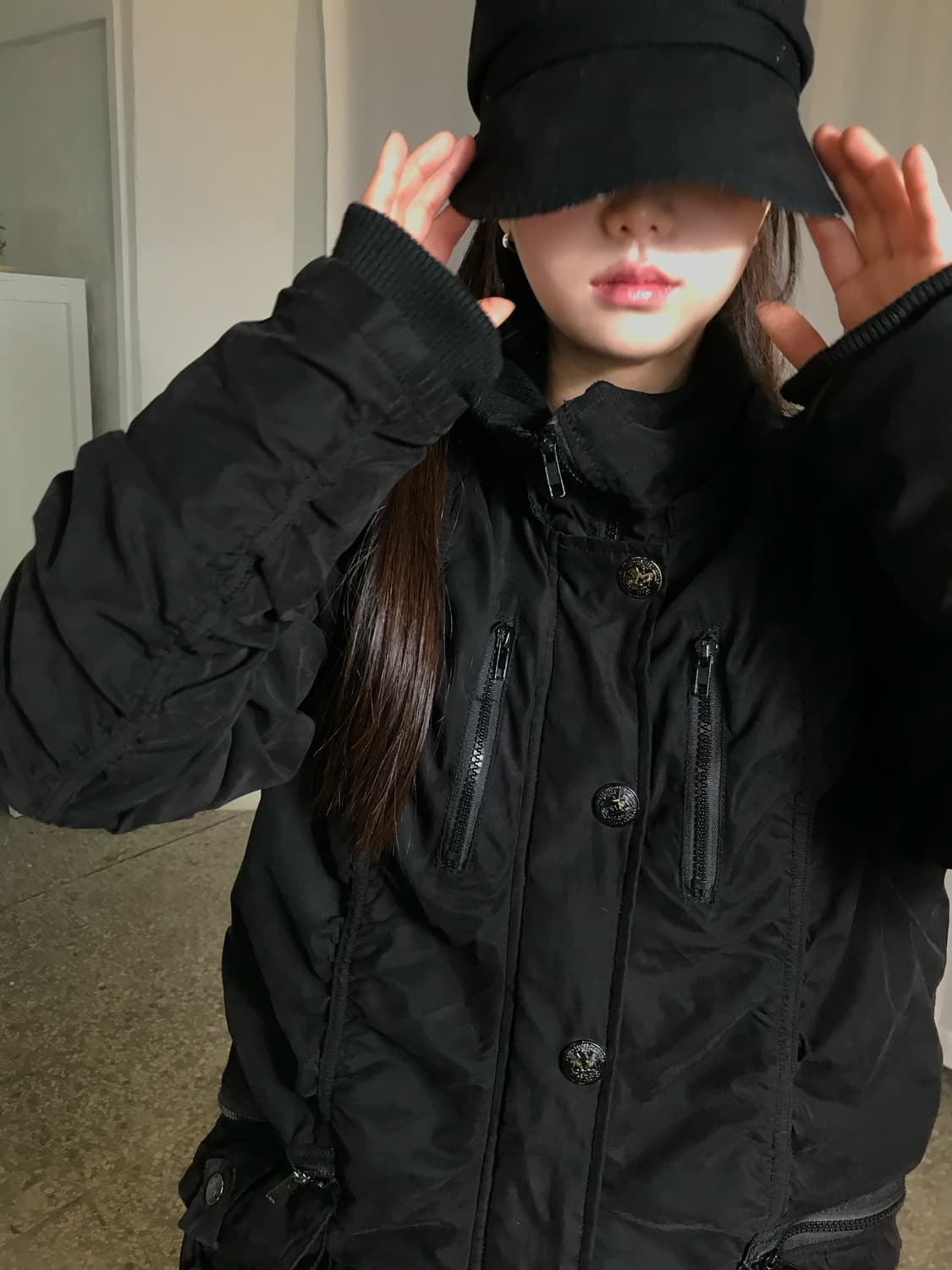 빈티지 블랙 퀄티드 아우터 상품이미지5