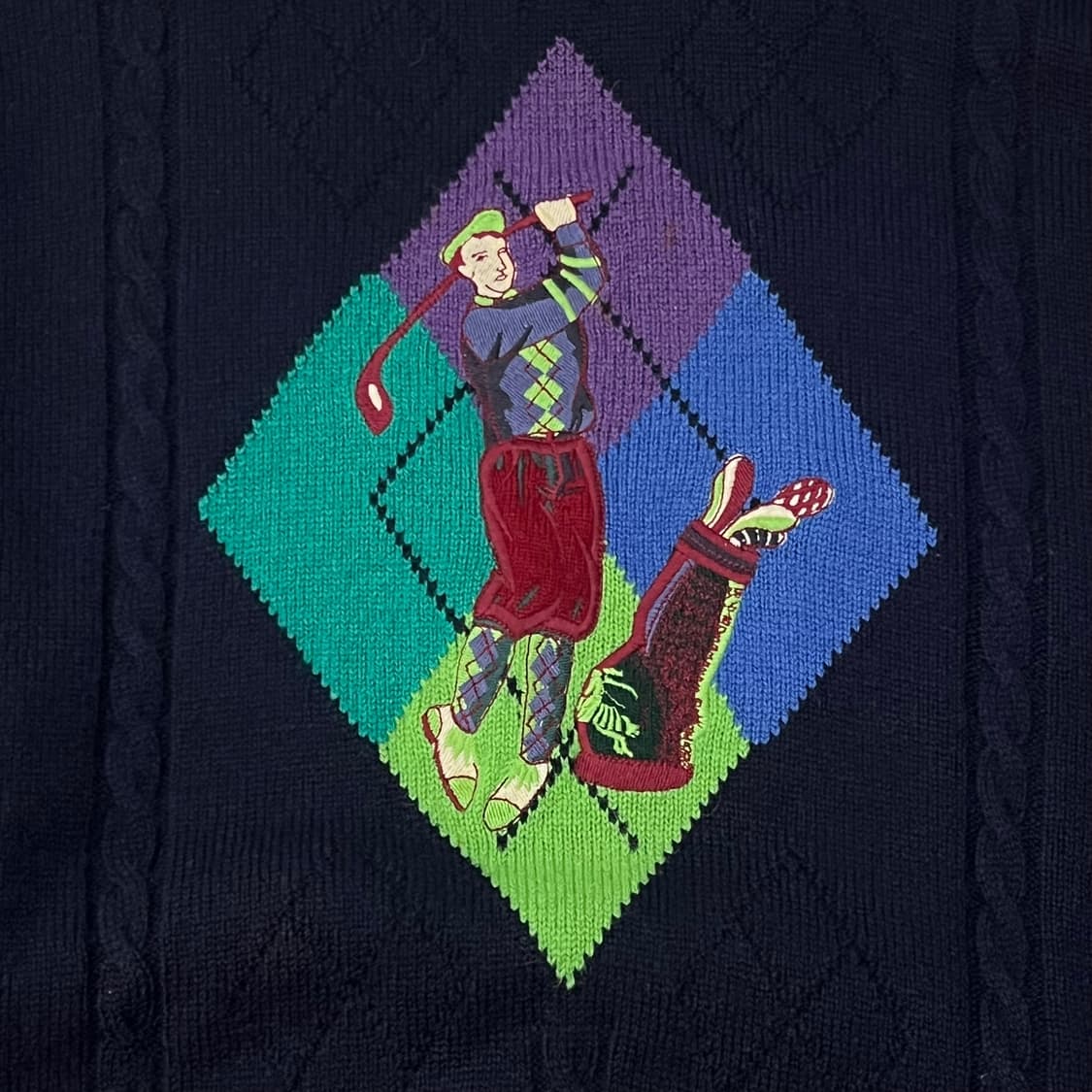  90s 버버리 아가일 골프맨 니트 y14180 상품이미지5