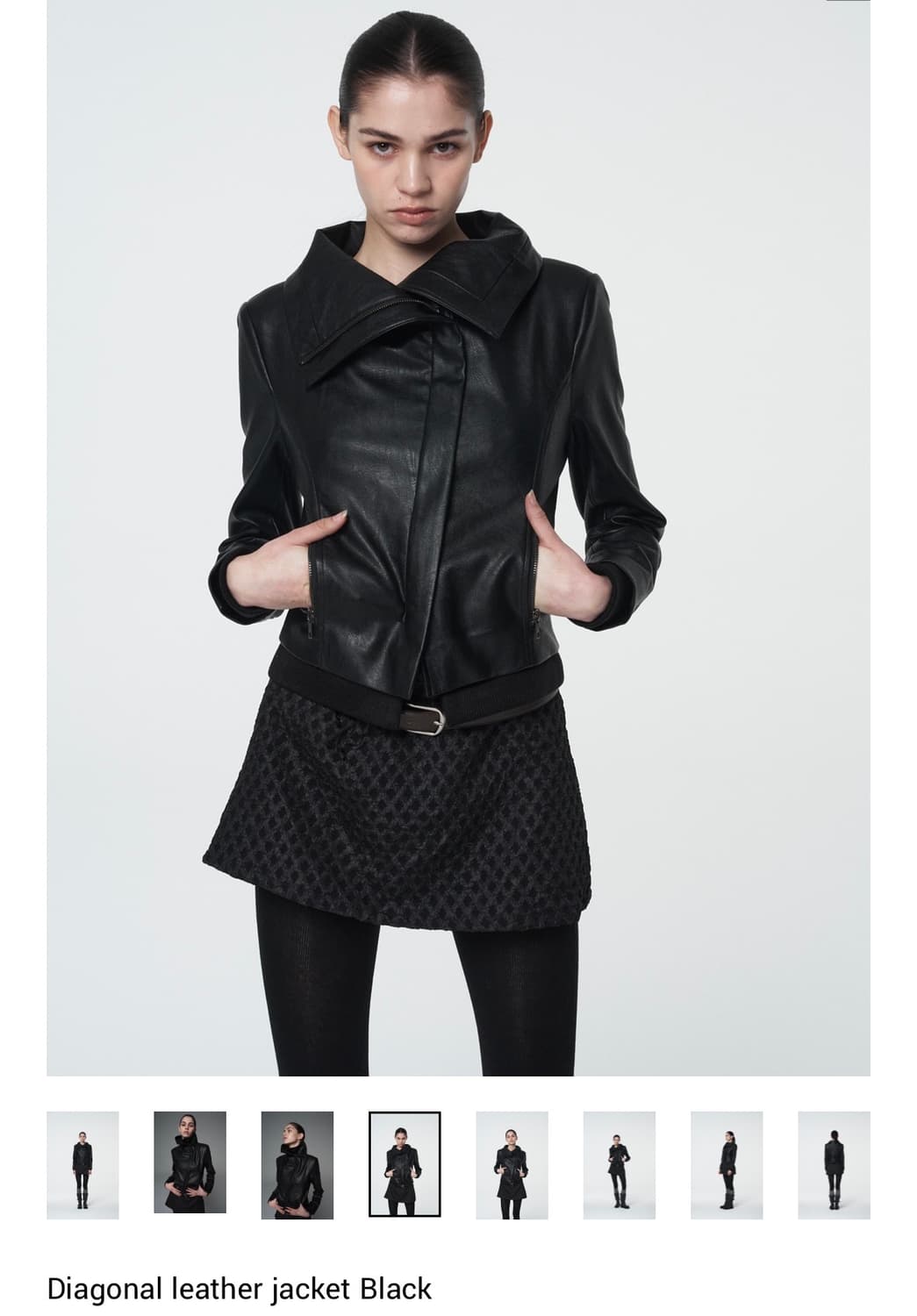 Settle for moon Diagonal leather jacket  상품이미지2