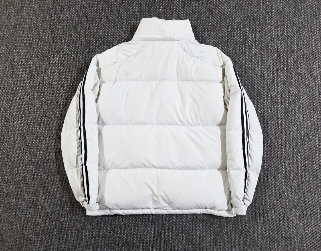 아디다스 Adidas 아이보리 화이트 삼선 퍼프 다운 패딩 상품이미지3