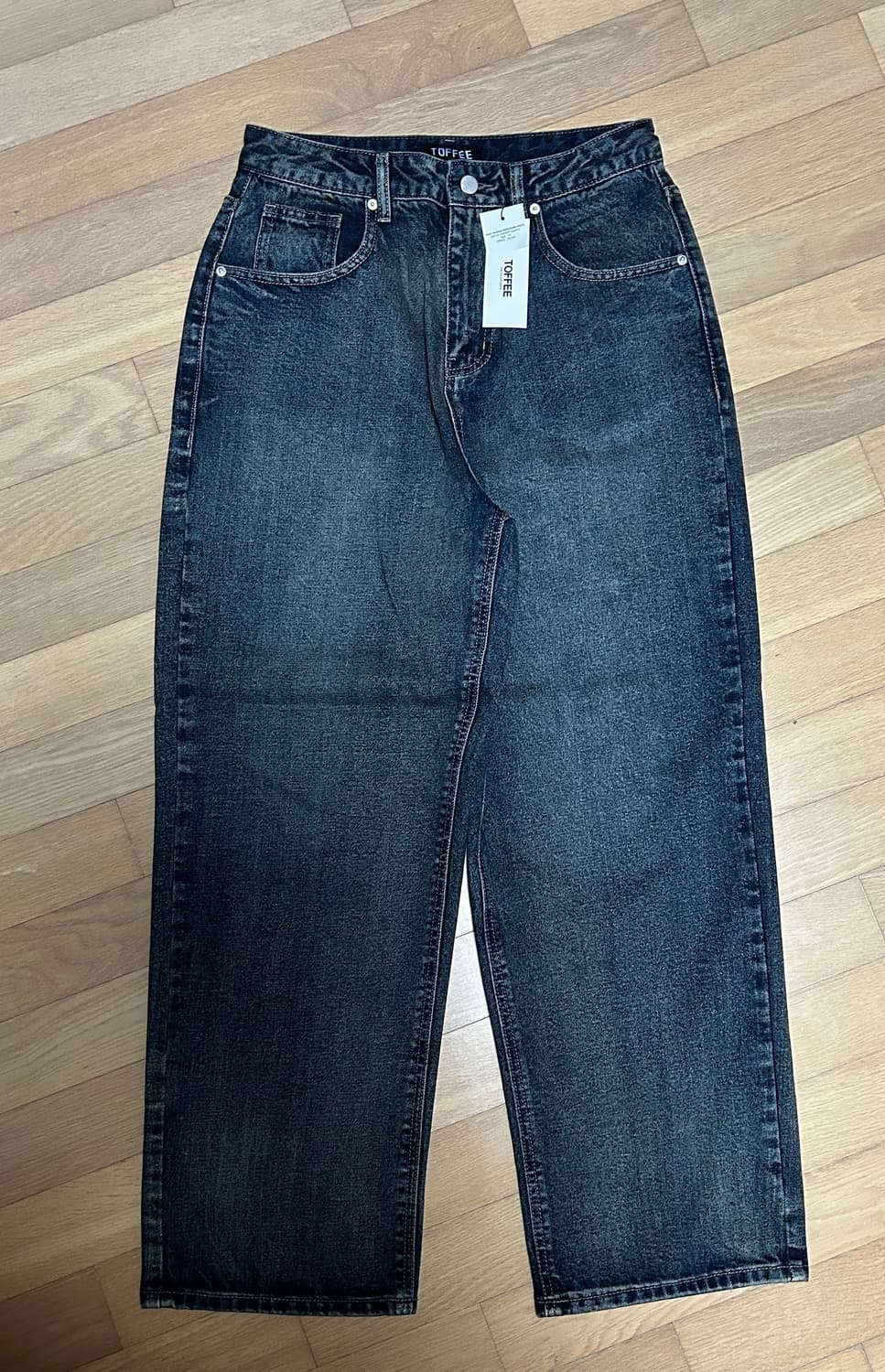 TOFFEE 헤이즈 워시드 와이드 데님 팬츠 (VINTAGE INDIGO 상품이미지1