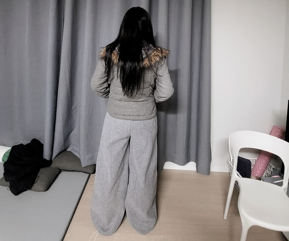 그레이 퍼 숏패딩 상품이미지3