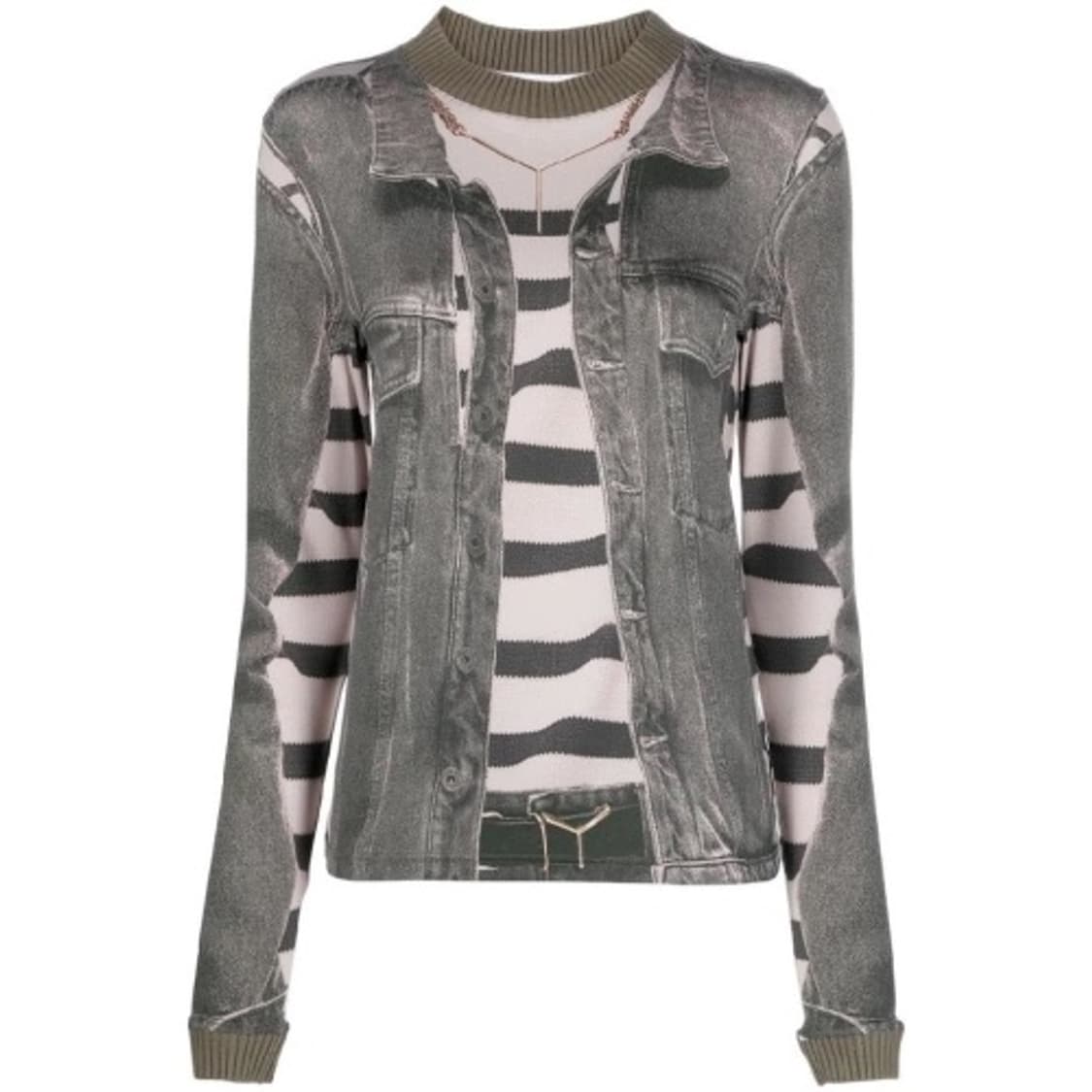 [L] 와이프로젝트 x 장폴고티에 트롱프뢰유 프린트 긴팔 티셔츠 상품이미지1