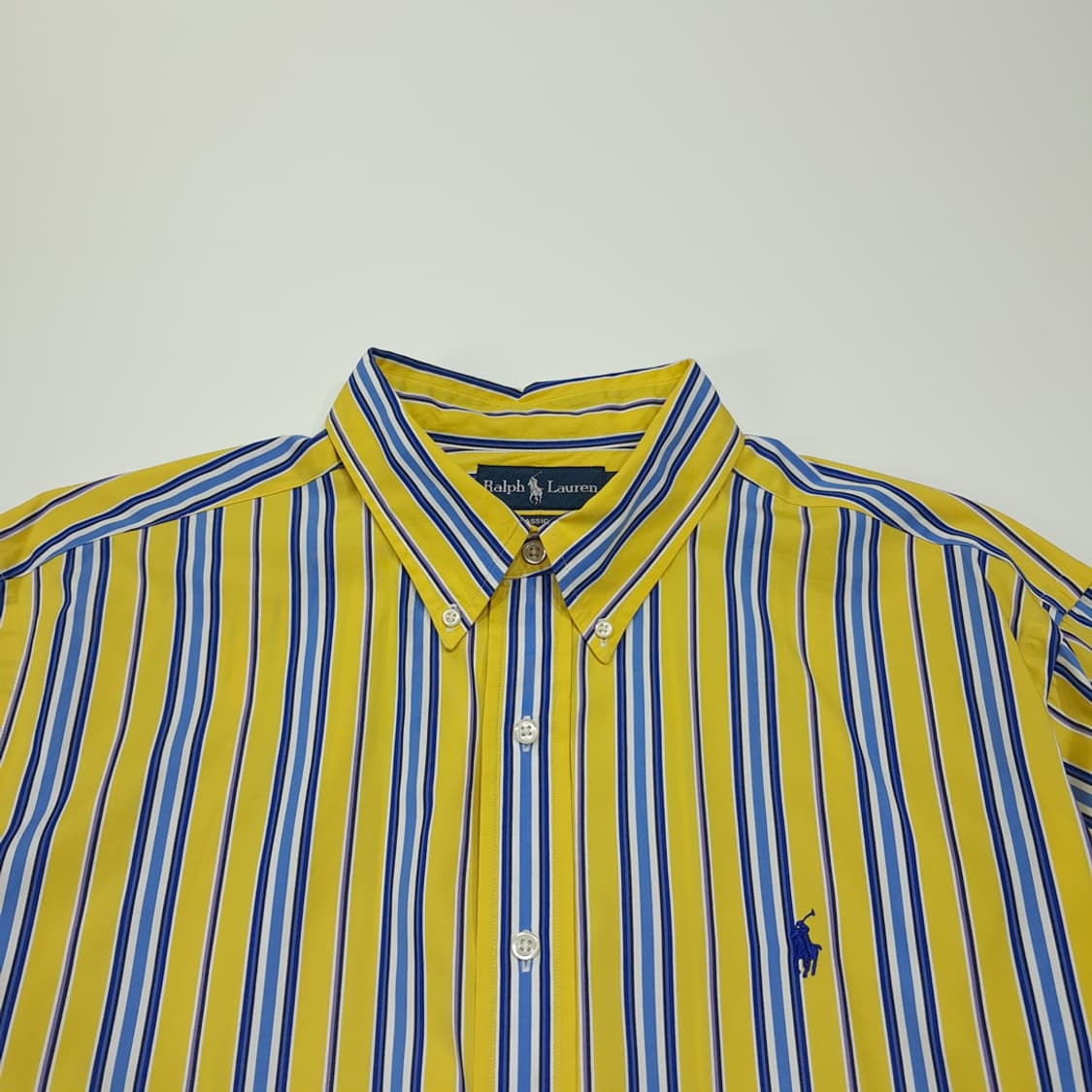 CL505 2XL 폴로 00s 코튼 멀티스트라이프 옐로우 셔츠 남방 상품이미지2