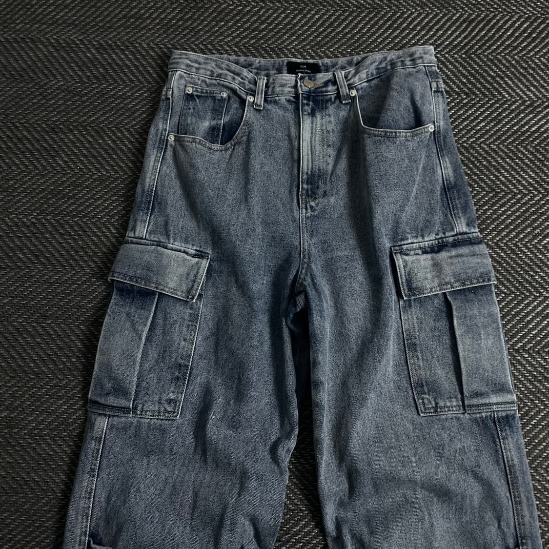 ESN 빈티지 워시드 유틸리티 데님 카고 팬츠 o 4253 상품이미지3