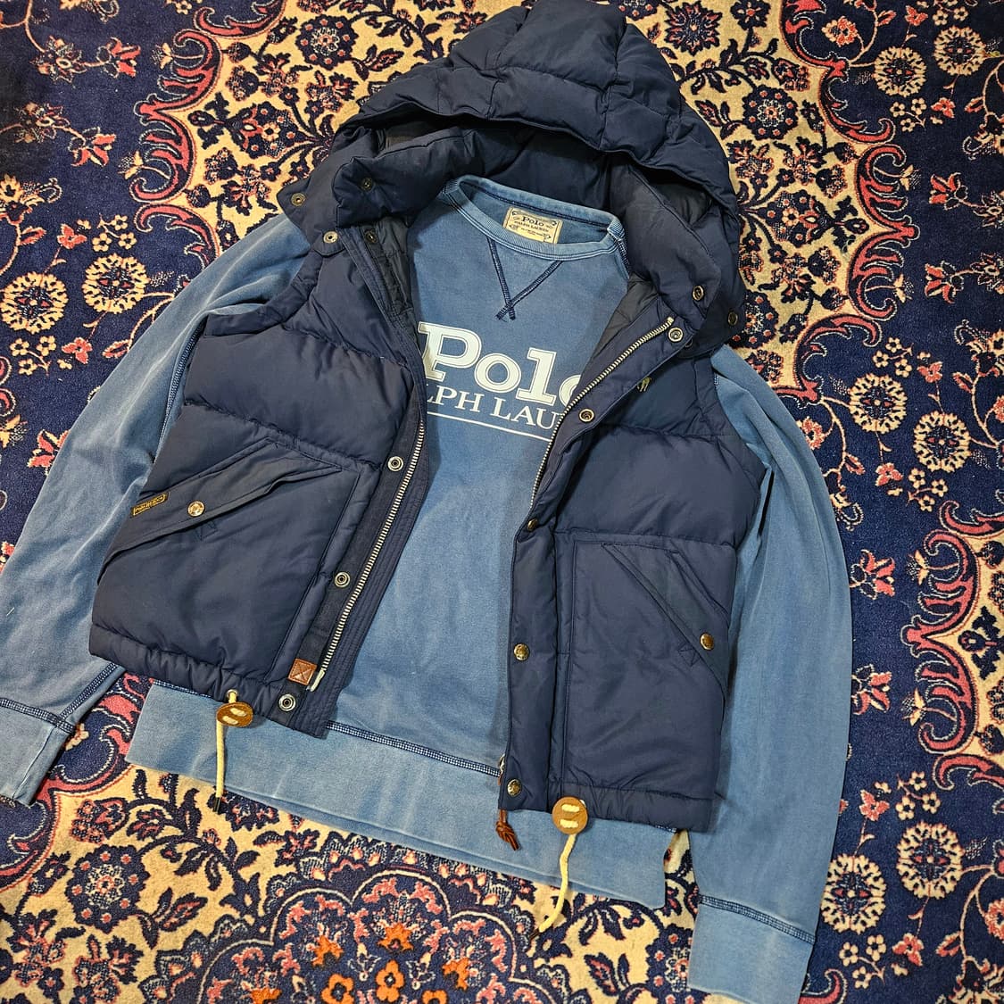 폴로랄프로렌 덕다운 후드 패딩 베스트 M size 상품이미지2