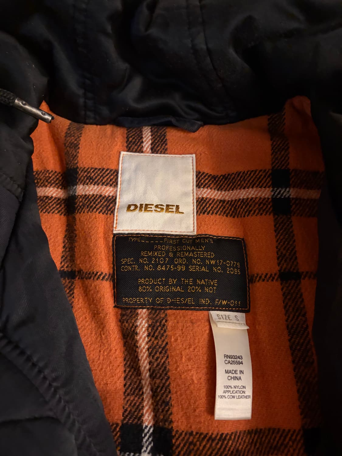 디젤 봄버 후드 자켓 S 상품이미지3