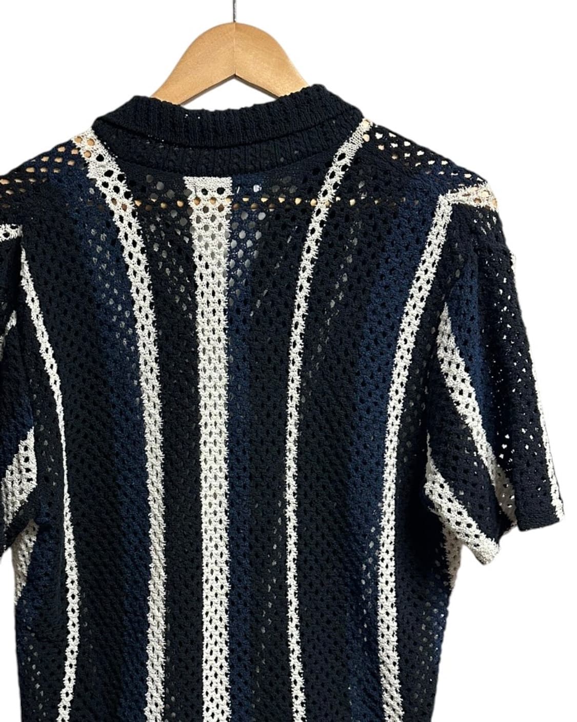 자라(ZARA) 스트라이프 니트 반팔 크로쉐 카라 반팔티셔츠 상품이미지2