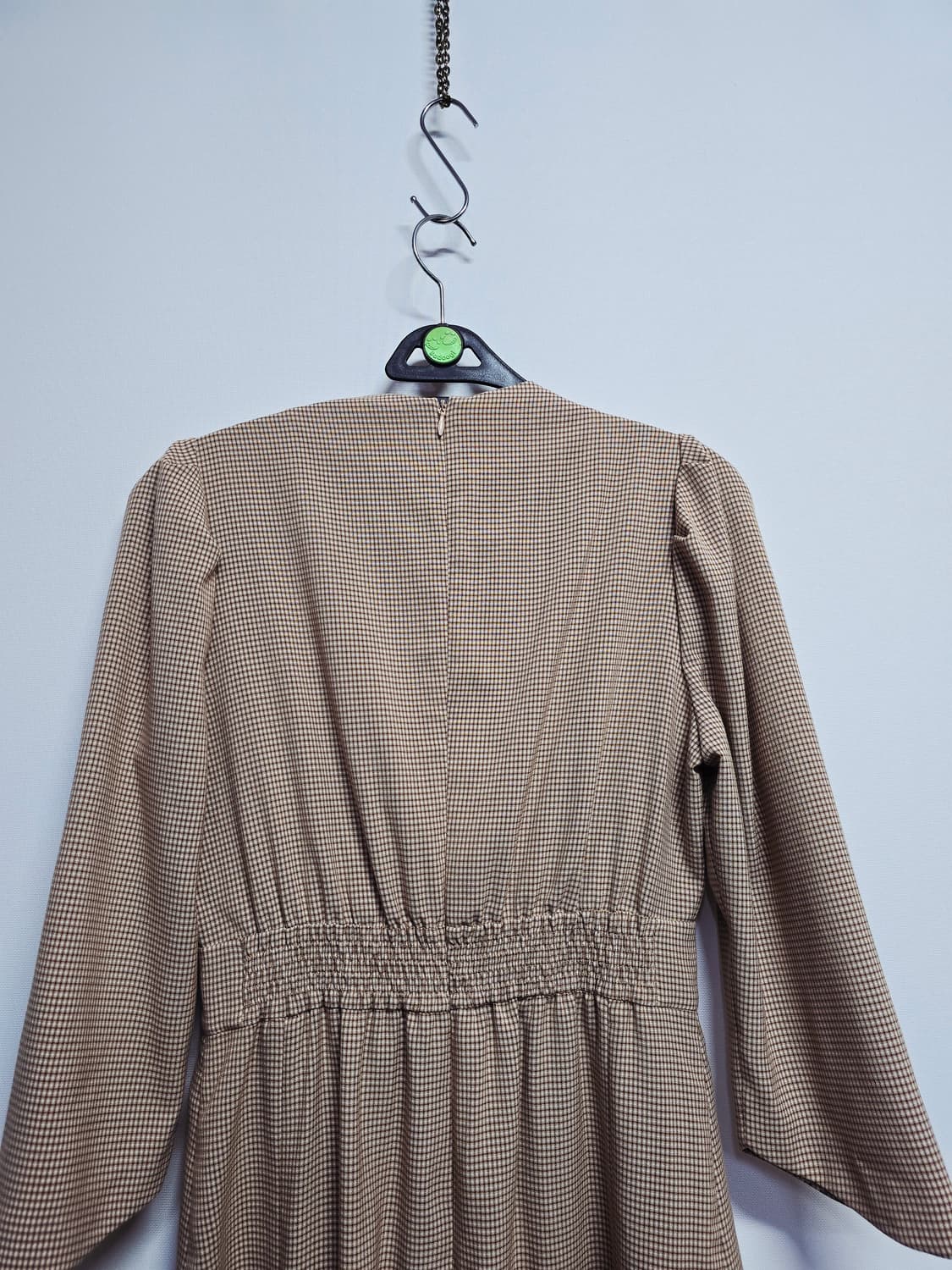 라인 체크 패턴 롱 원피스 상품이미지6