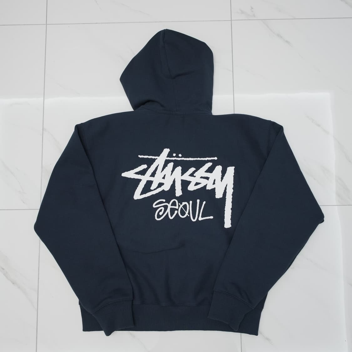 [L] 스투시 스탁 서울 후드 집업 네이비 상품이미지3
