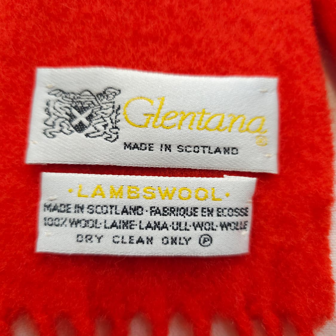 스코틀랜드산 울 100% 주황빛 롱 머플러 남녀공용 상품이미지9