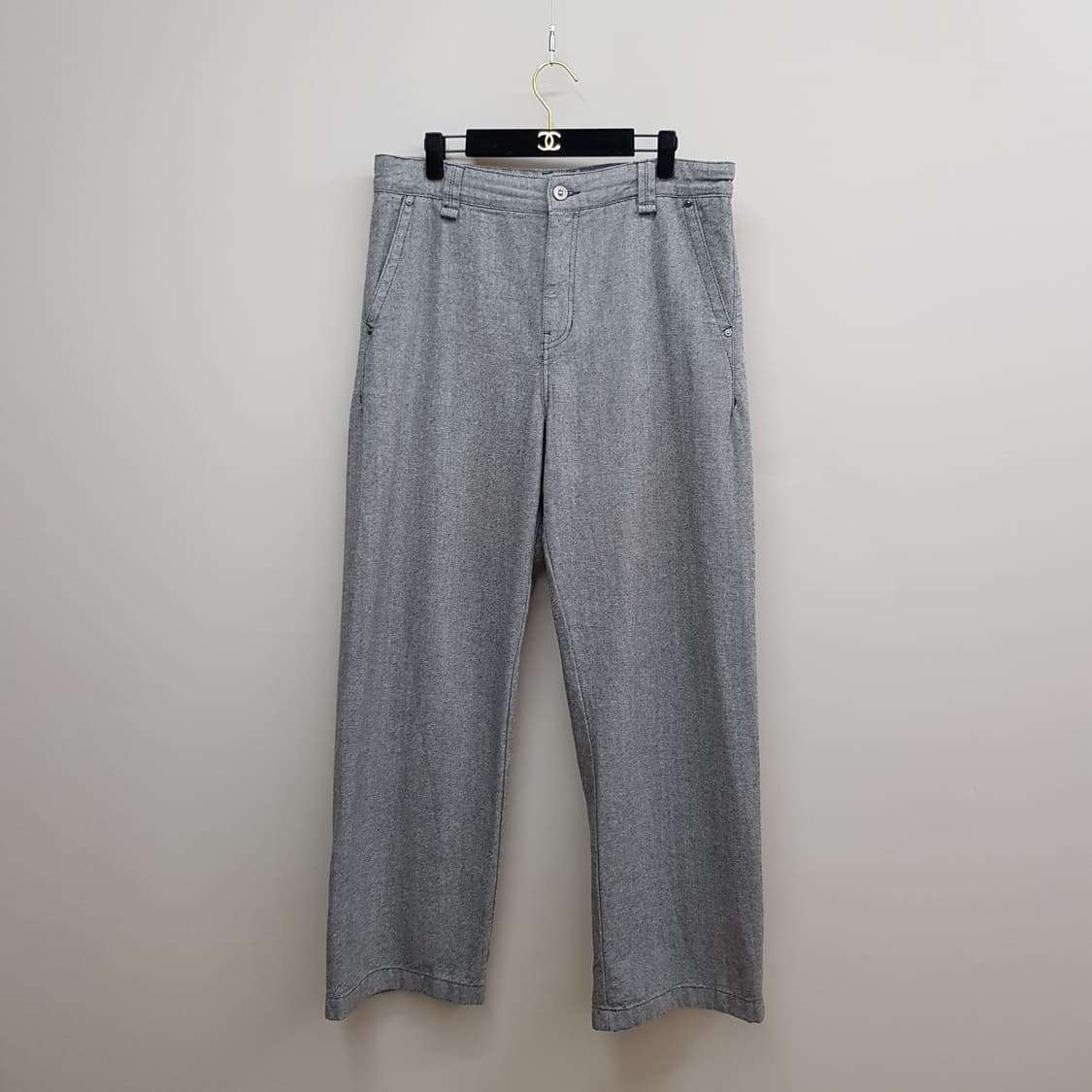 한섬 시스템 2024 와이드 세미 배기핏  면 팬츠 88-102사이즈 상품이미지1