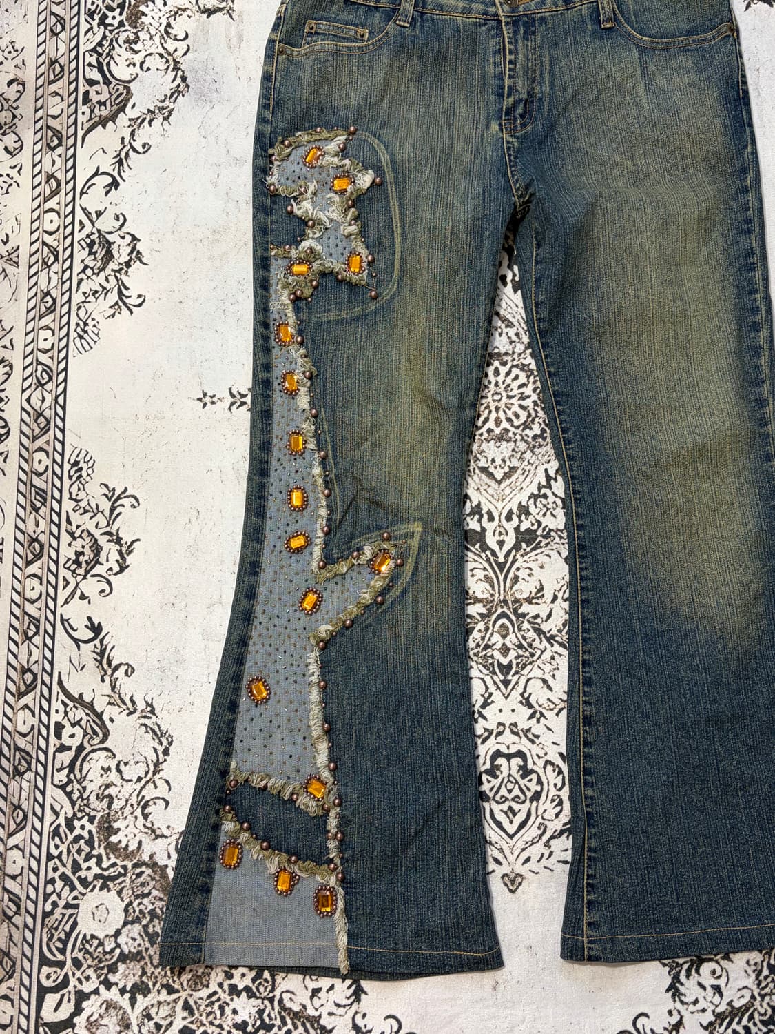 Y2K cubic detail boots cut pants 상품이미지4