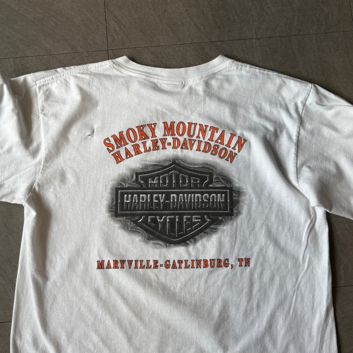 할리데이비슨 미국 생산 화이트 긴팔 티셔츠 상품이미지6