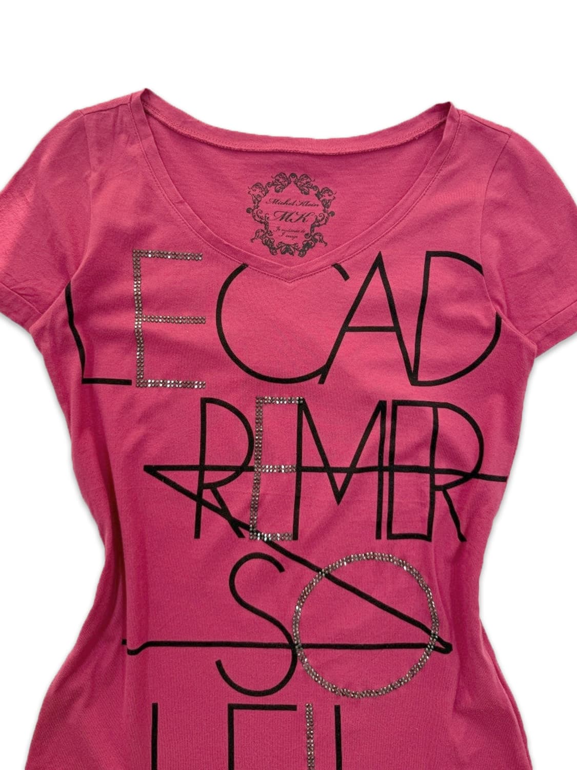 빈티지 MICHEL KLEIN 핑크 로고 반팔티 상품이미지3