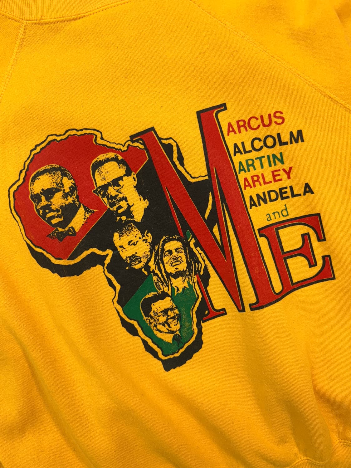USA 90s Nelson Mandela BW 옐로우 스웻셔츠 상품이미지5