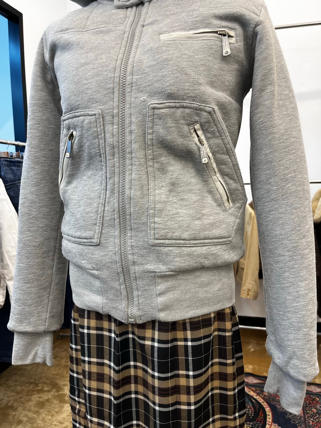 디젤 시어링 후드 집업 블루종 상품이미지5