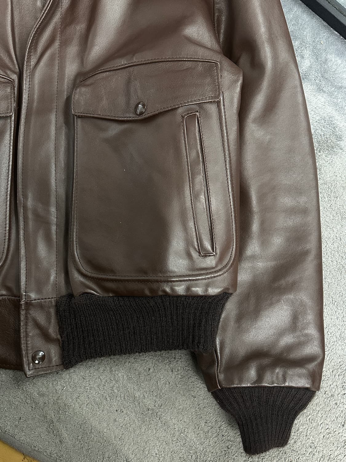 80s Sears A-2 플라이트 레더 자켓 40 상품이미지5