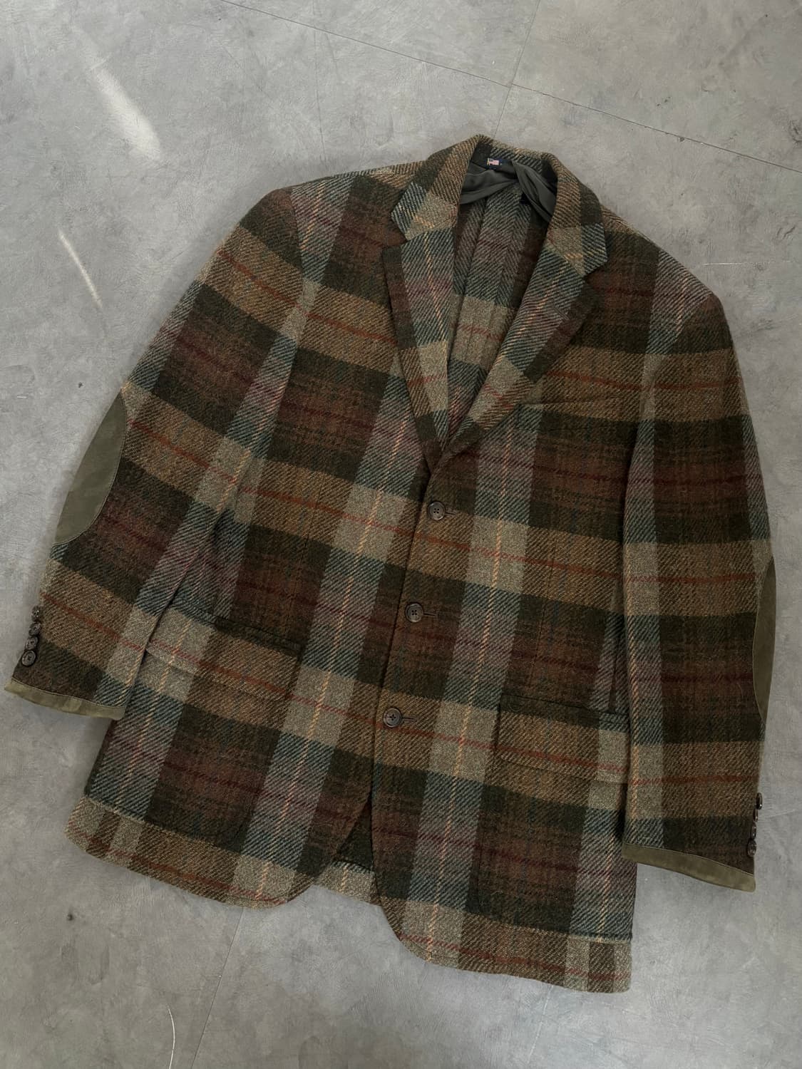 Polo 폴로 랄프로렌 브라운 컬러 헬링본 옐로패치 블레이저 상품이미지1