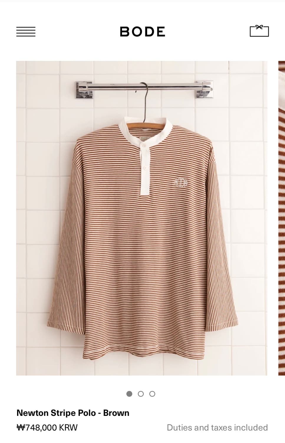 [M]보디 BODE Newton 폴로 셔츠/브라운 상품이미지4