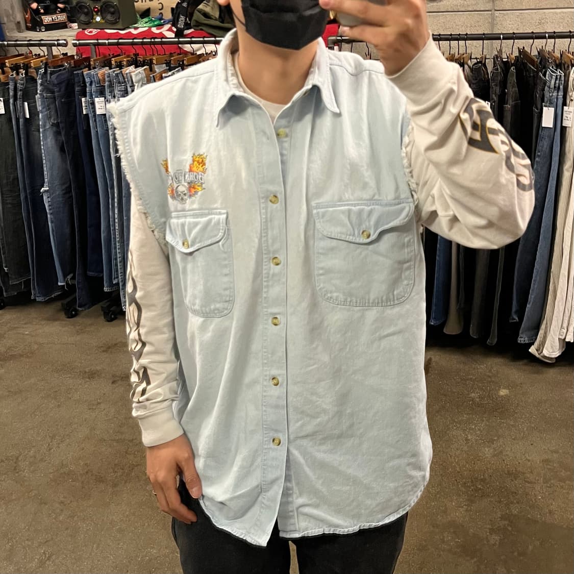 빈티지 바이커 슬리브리스 셔츠 (105-110) 상품이미지6