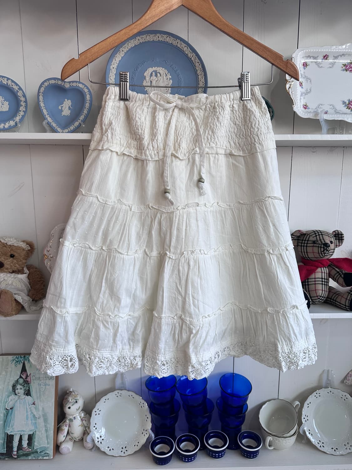 내추럴 코튼 레이스  스커트 상품이미지1