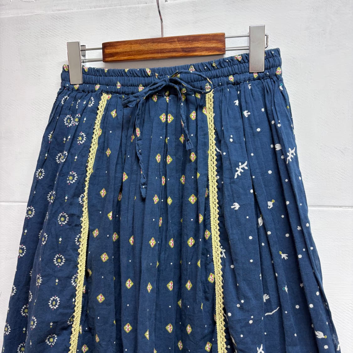 패턴 코튼 레이스 히피 모리걸 레이스 롱 스커트 JPN 상품이미지2