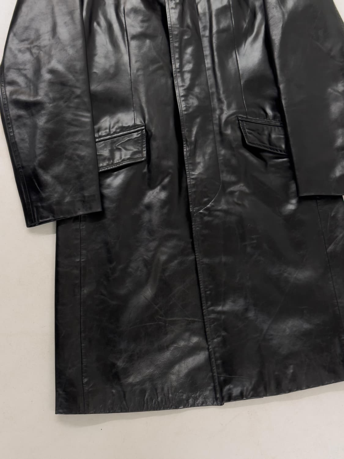 VISARUNO 홀스하이드 레더 코트 상품이미지3