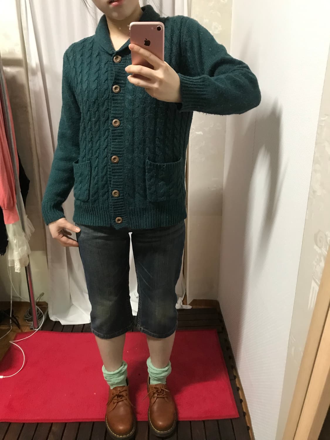 vinatge blue green knit cardigan 상품이미지6