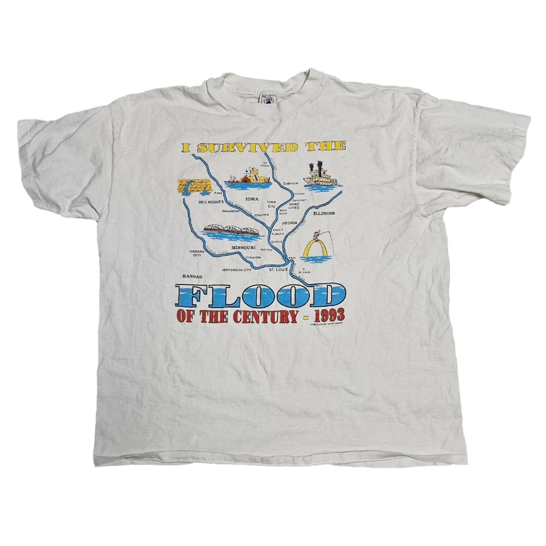 93's 맵 프린팅 싱글스티치 빈티지 반팔티 상품이미지1